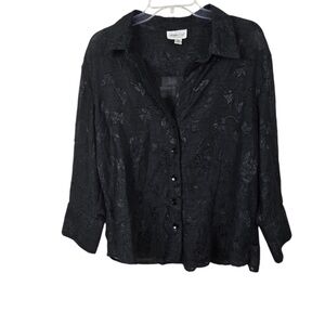 Vintage Black Sheer Witchy Vamp Dark Fairy Siren Blouse